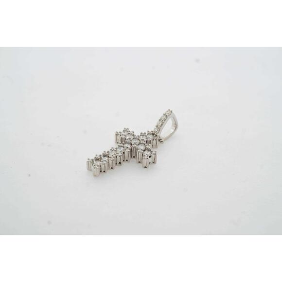 Estate Sale 1.75TCW Diamond Cross Pendant 14k White Gold F-G VS2 Estate Jewelry - Picture 5 of 7